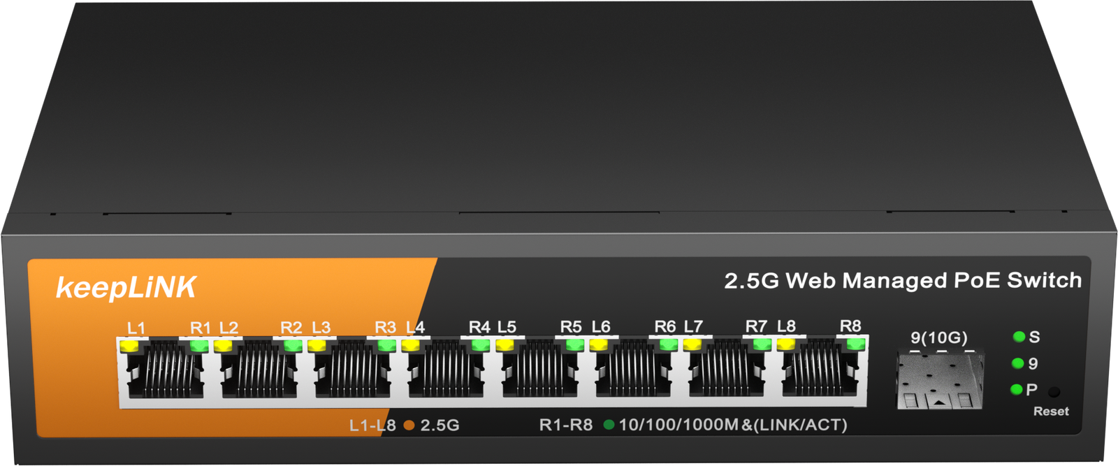 Switch KeepLink 2.5G com uplink SFP+ 10G